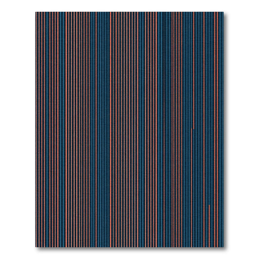 Deep Blue Coral Stripe Rug