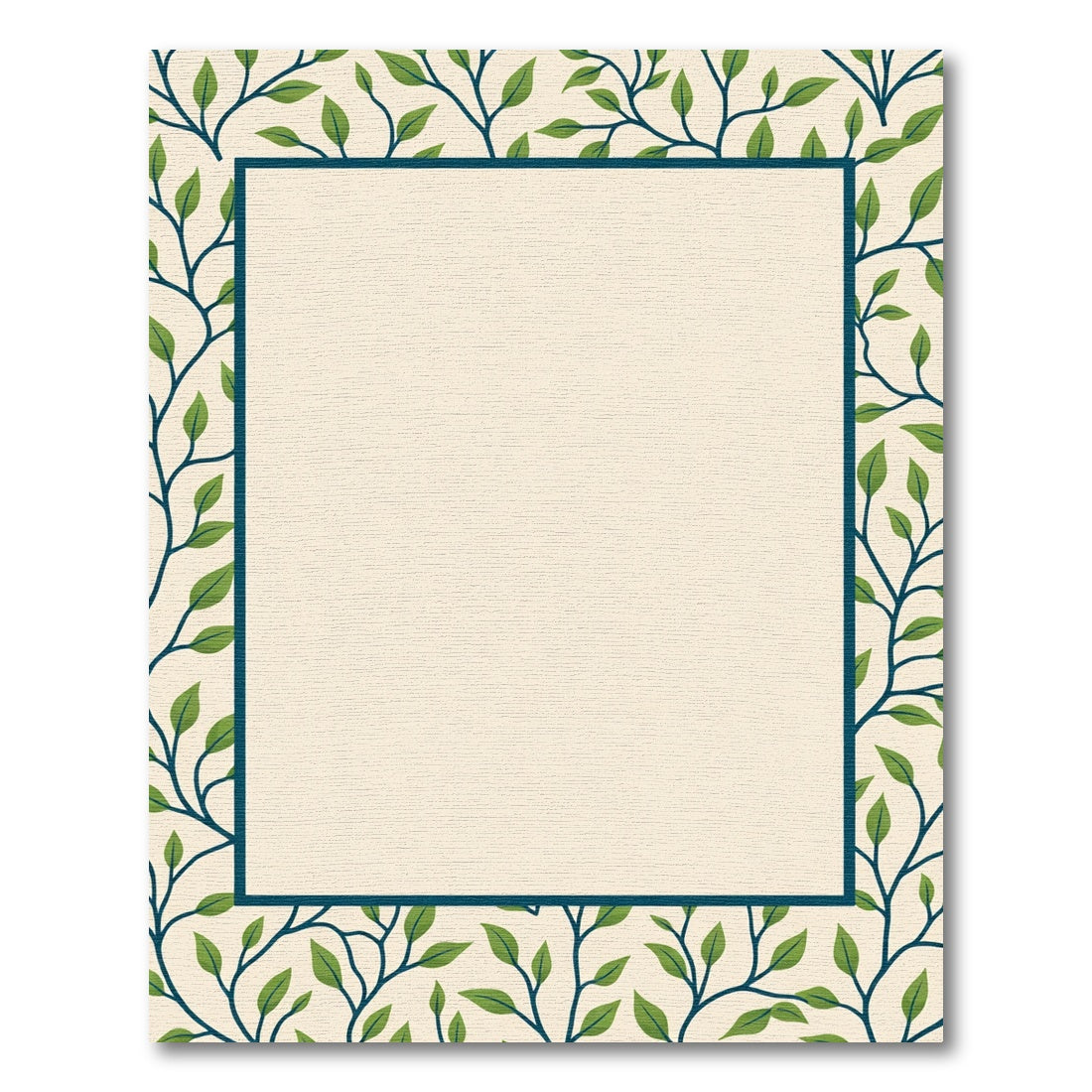 Forest Green Leaf Vine Border Rug