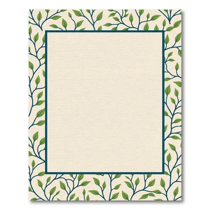Forest Green Leaf Vine Border Rug
