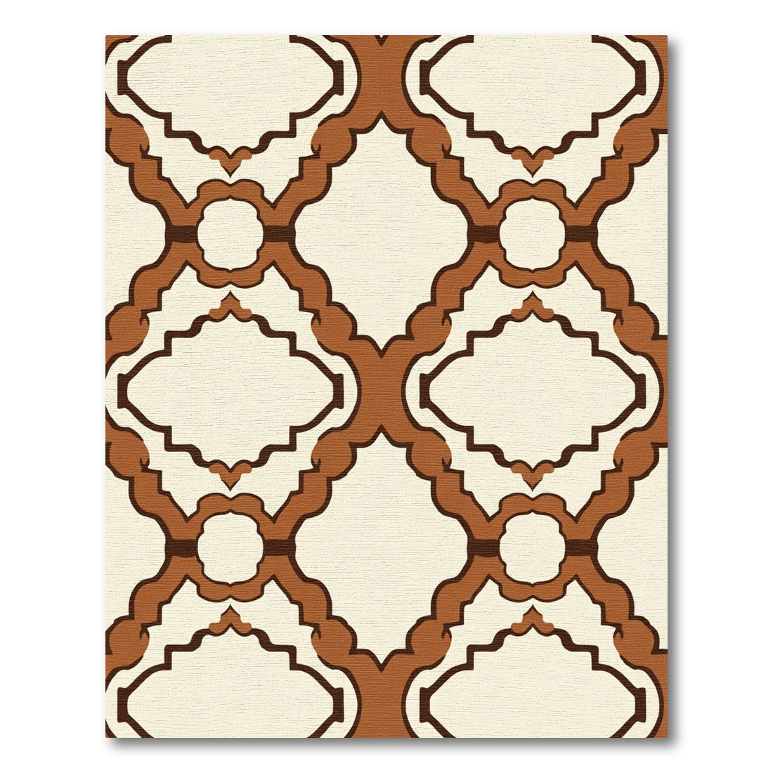 Brown Quatrefoil Lattice Repeat Rug