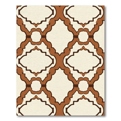 Brown Quatrefoil Lattice Repeat Rug