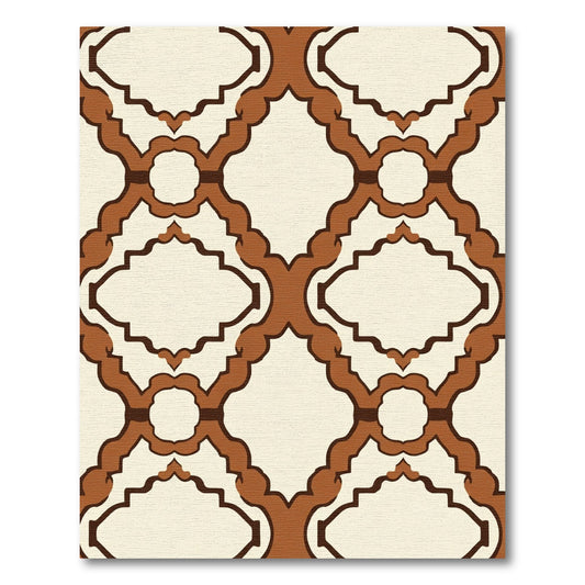 Brown Quatrefoil Lattice Repeat Rug