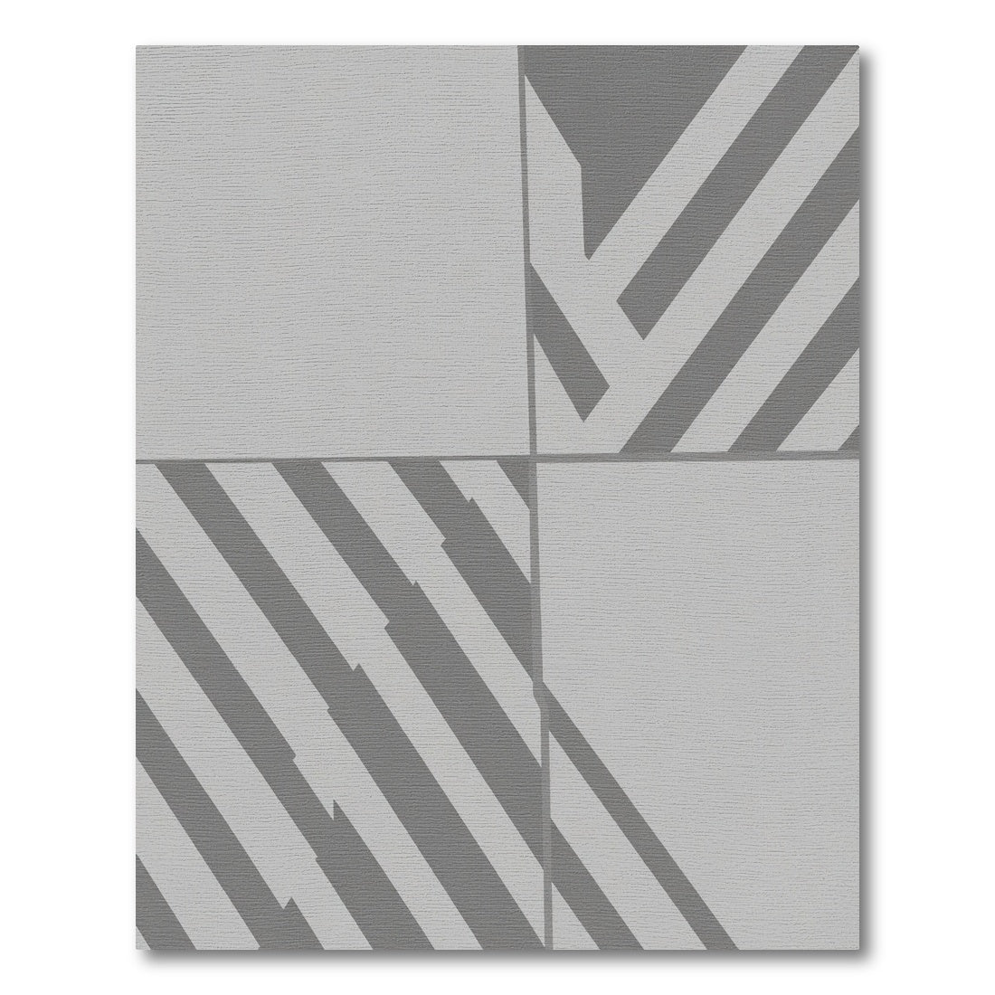 Gray Geometric Diagonal Stripe Rug