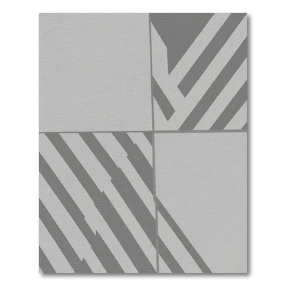 Gray Geometric Diagonal Stripe Rug