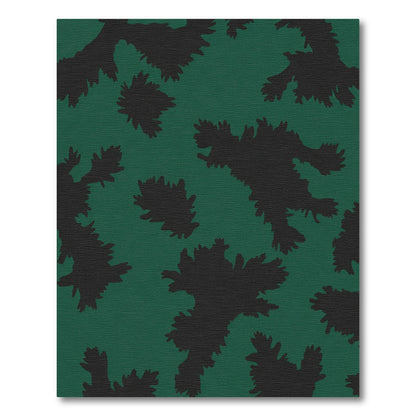 Deep Green Abstract Foliage Rug