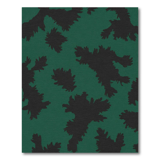 Deep Green Abstract Foliage Rug