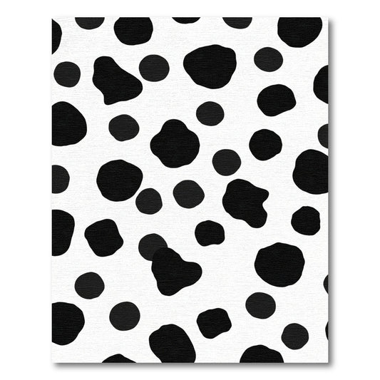 Black White Spotted Irregular Shapes Rug