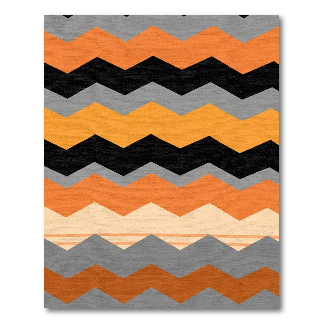 Orange Black Gray Chevron Stripe Rug