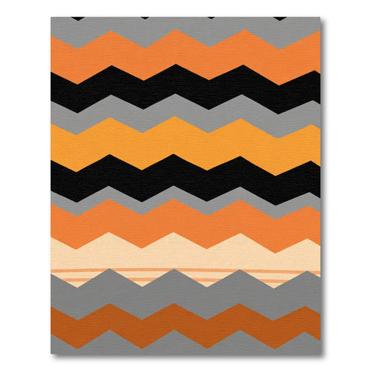 Orange Black Gray Chevron Stripe Rug
