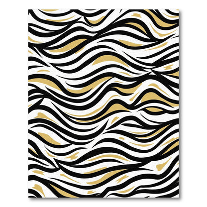 Bold Black And Gold Wavy Lines Rug