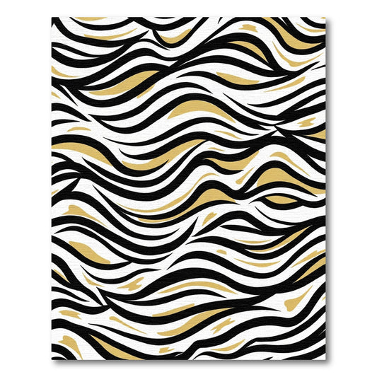 Bold Black And Gold Wavy Lines Rug