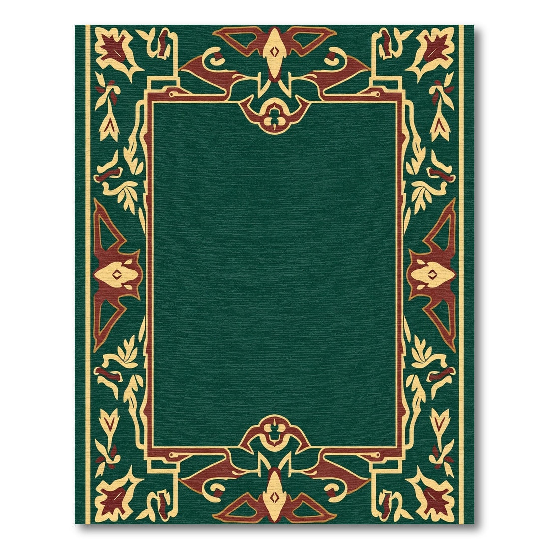 Deep Emerald with Crimson Gold Flair Rug