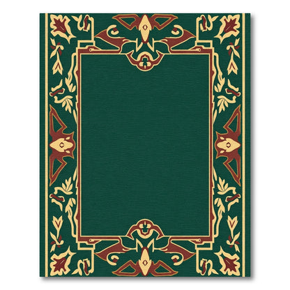 Deep Emerald with Crimson Gold Flair Rug