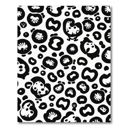 Bold Black Abstract Animal Spots Rug