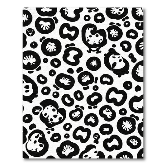 Bold Black Abstract Animal Spots Rug