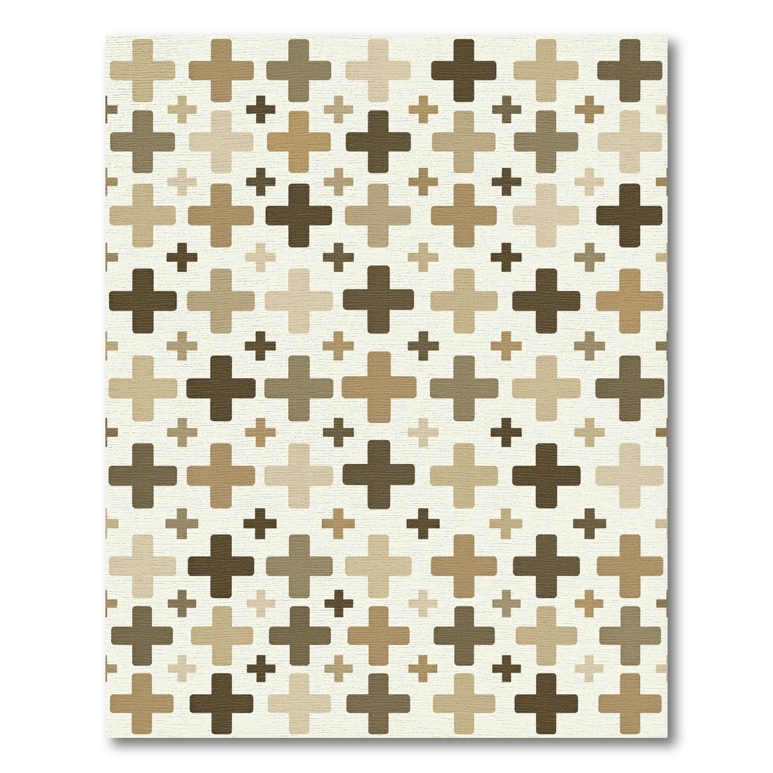 Geometric Cross Pattern Earth Tones Rug