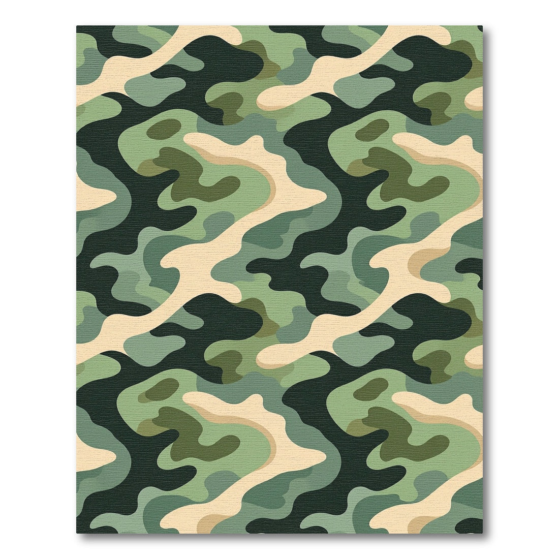 Classic Green Khaki Military Camouflage Rug
