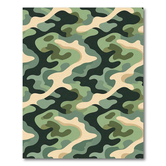 Classic Green Khaki Military Camouflage Rug