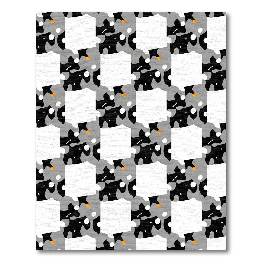 Modern Geometric Black White Gray Swirl Rug
