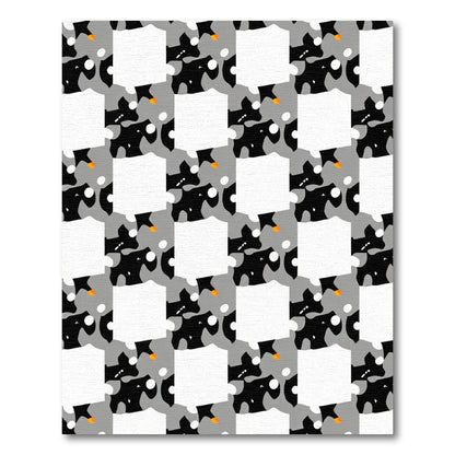 Modern Geometric Black White Gray Swirl Rug