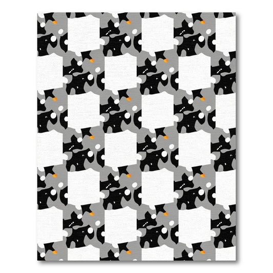 Modern Geometric Black White Gray Swirl Rug