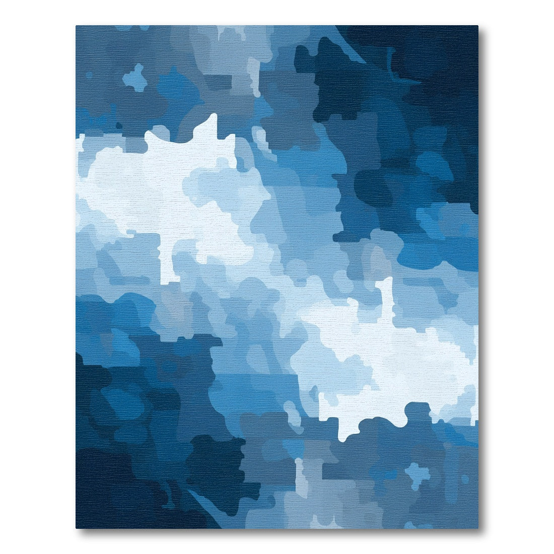 Abstract Blue Camouflage Landscape Rug