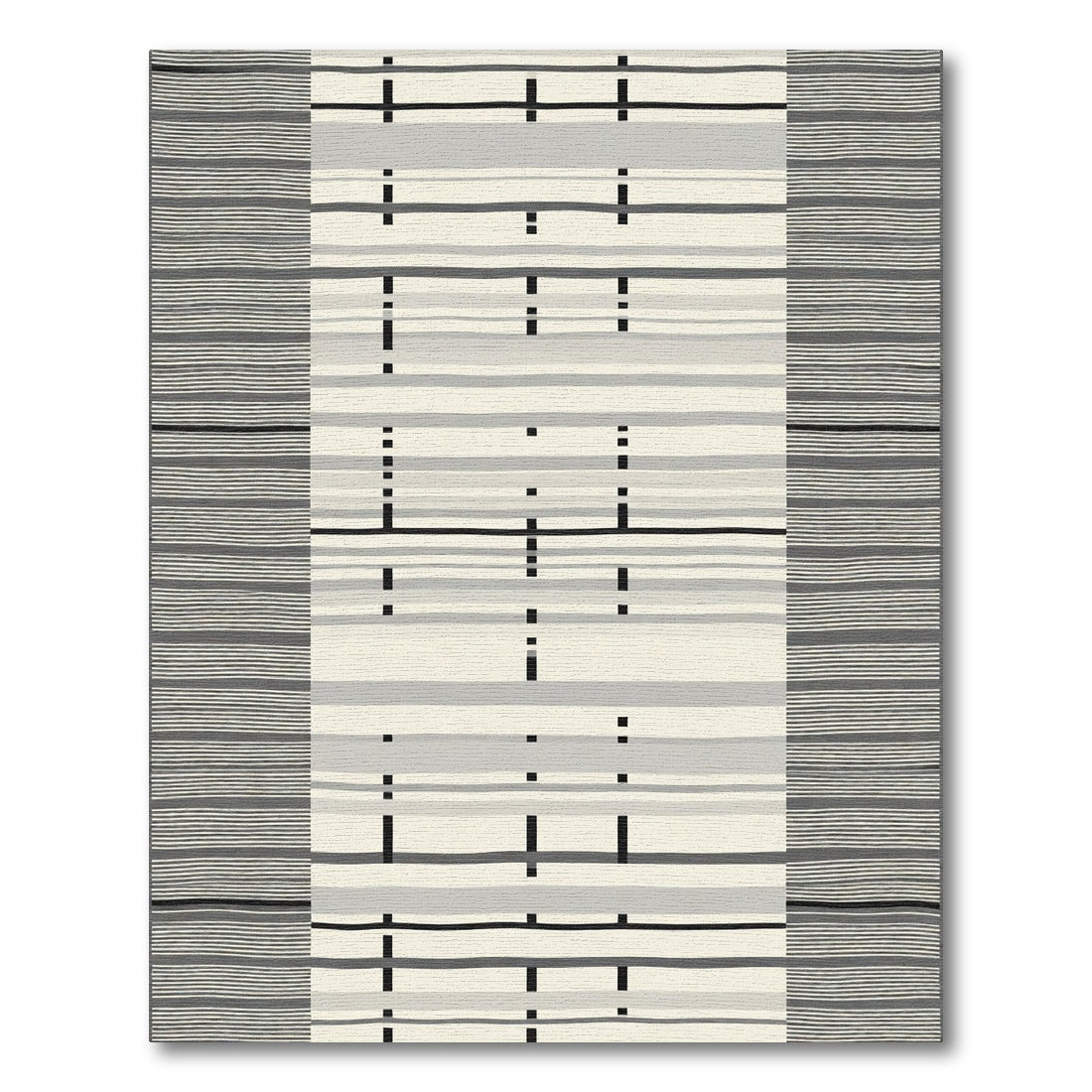 Monochromatic Textured Stripe Composition Rug
