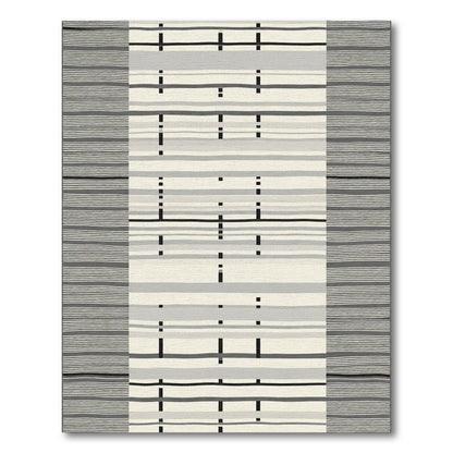 Monochromatic Textured Stripe Composition Rug