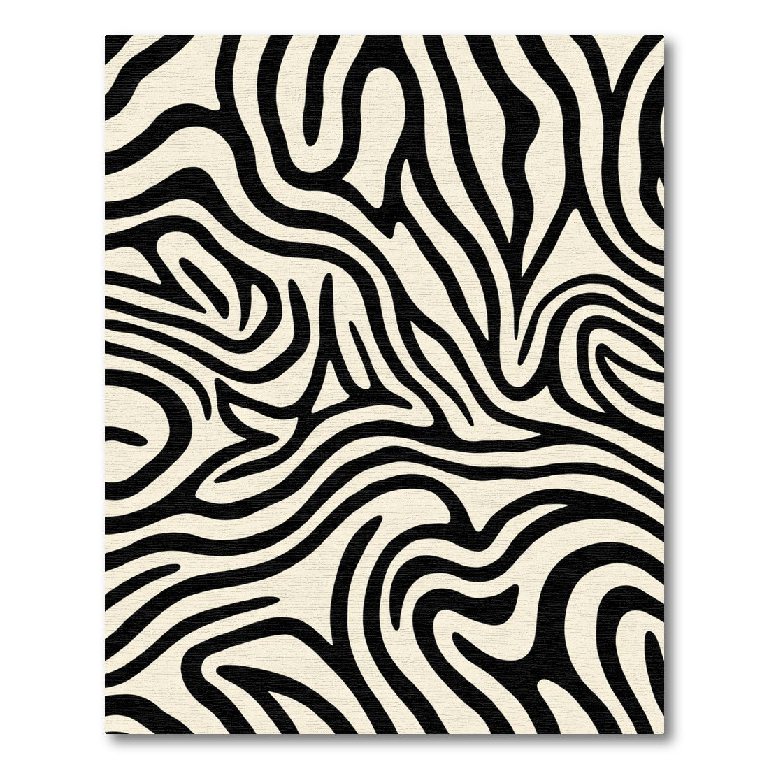 Bold Black Cream Swirl Stripe Rug