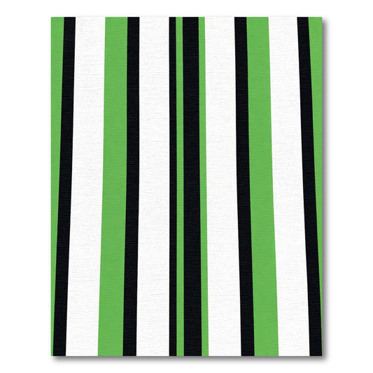 Verdant Black White Vertical Stripe Rug