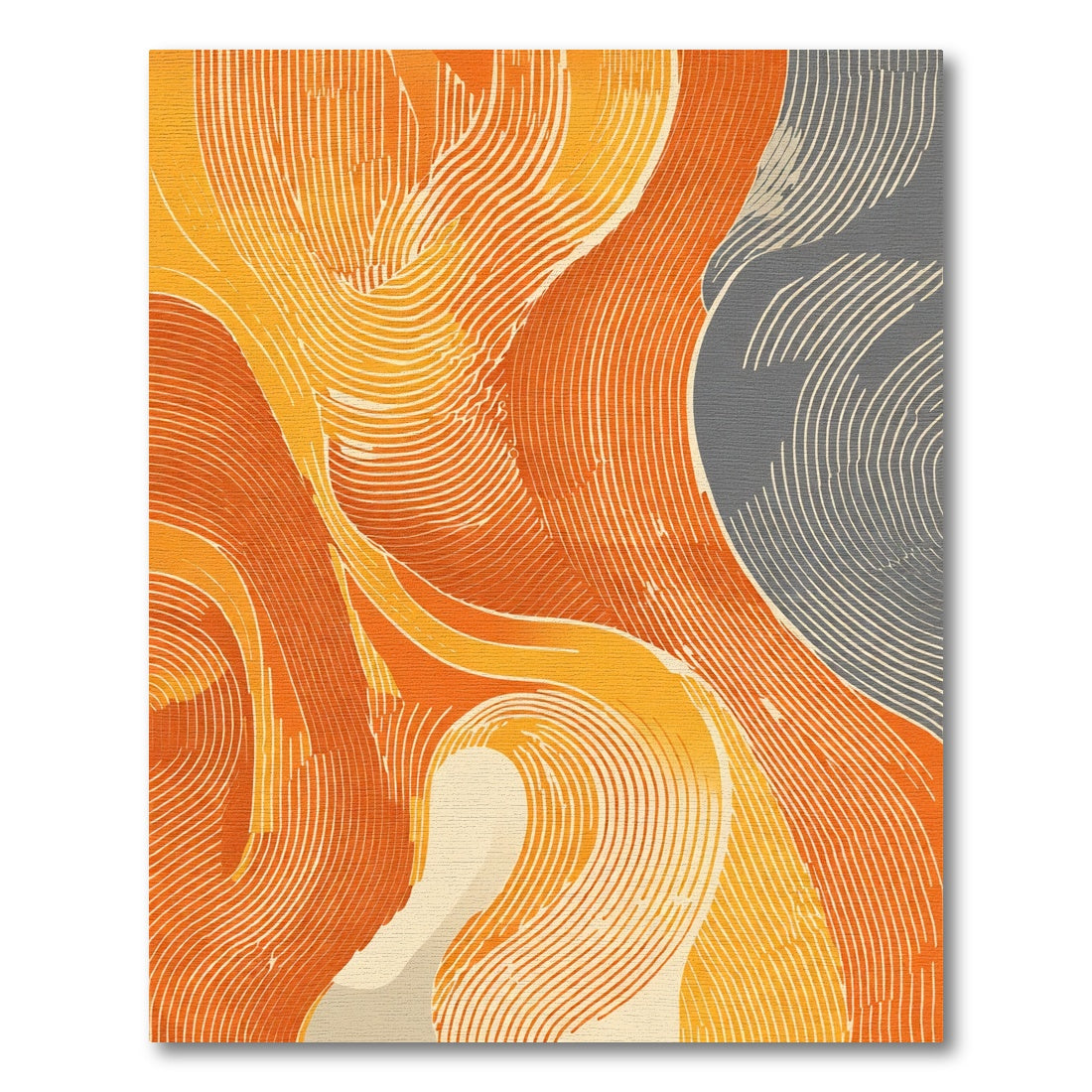 Abstract Orange Swirls Flowing Wave Rug