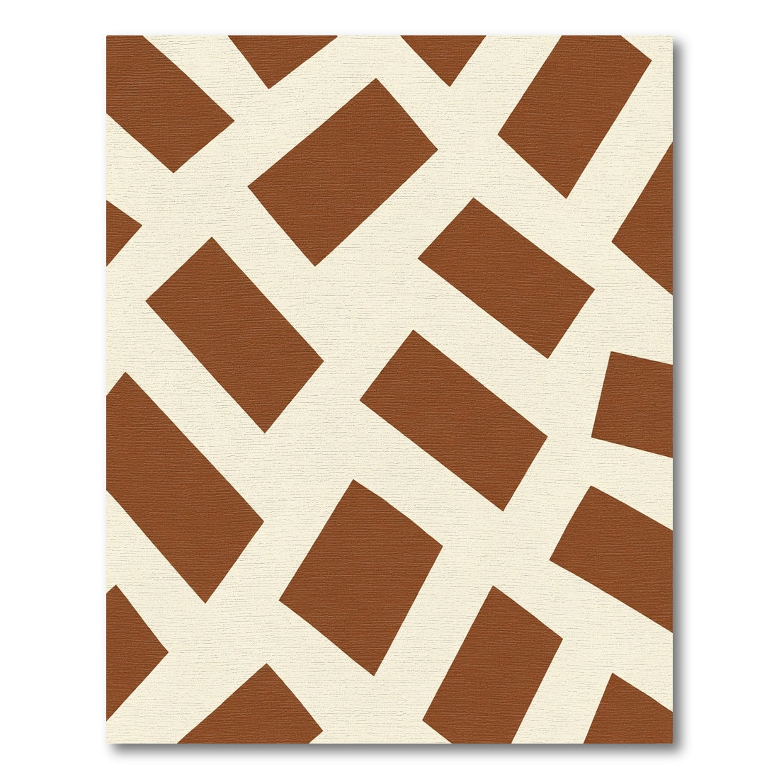 Classic Cream Brown Bricked Weave Rug