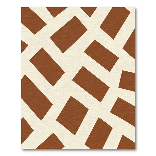Classic Cream Brown Bricked Weave Rug