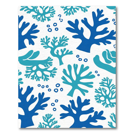 Vibrant Blue Coral Branch Cluster Rug