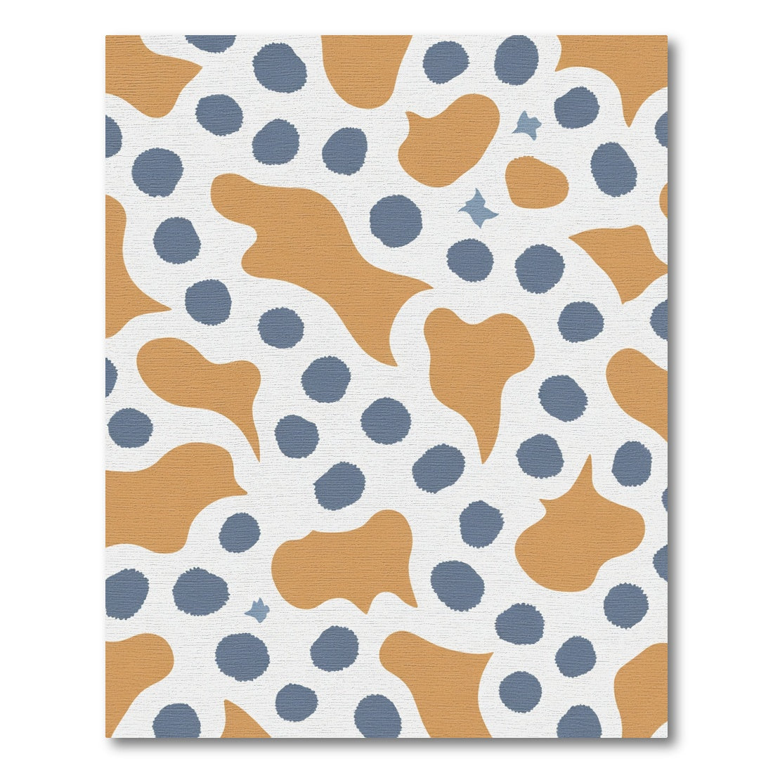 Teal Blue Ochre Blob Scatter Rug