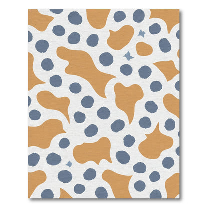 Teal Blue Ochre Blob Scatter Rug