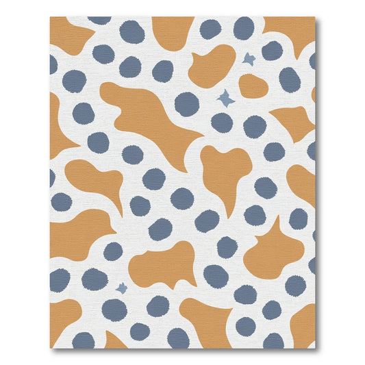 Teal Blue Ochre Blob Scatter Rug