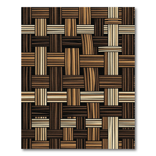 Textured Brown Woven Stripe Rug