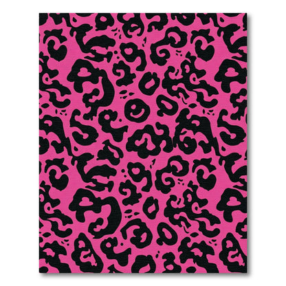 Hot Pink Black Leopard Spots Rug