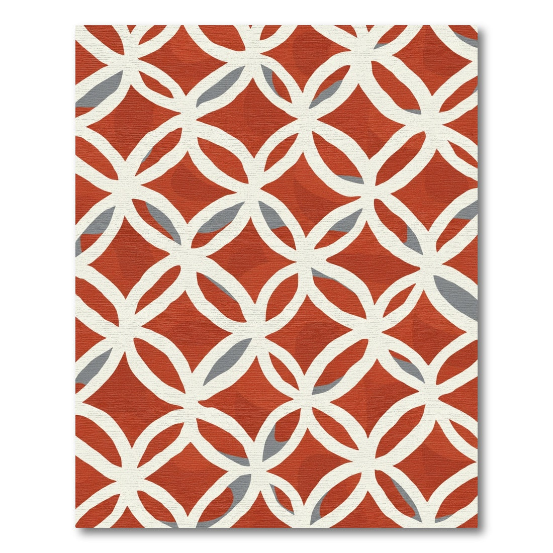 Reddish Orange Interlocking Circles Rug