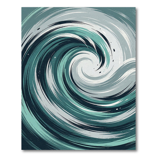 Deep Teal Whirlpool Abstract Rug