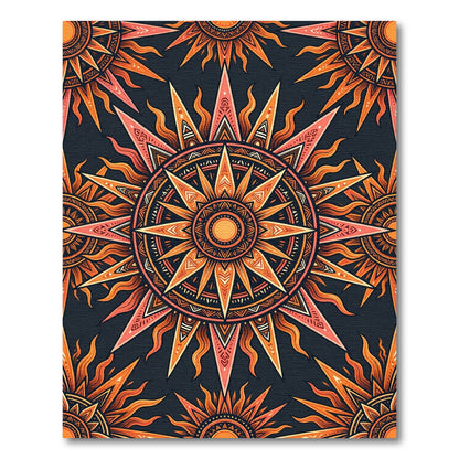 Orange Sunburst Mandala Radiance Rug