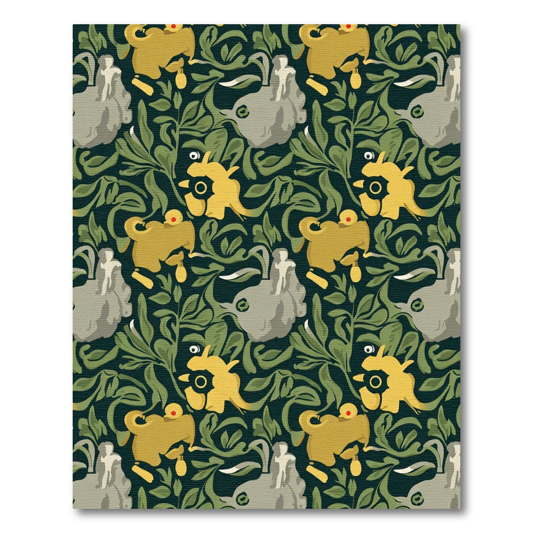 Golden Yellow Elephant Fern Garden Rug