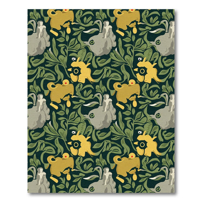 Golden Yellow Elephant Fern Garden Rug