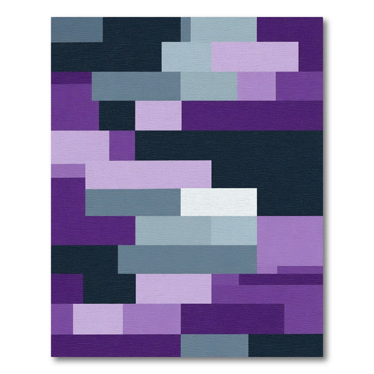 Modern Geometric Purple Slate Blocks Rug