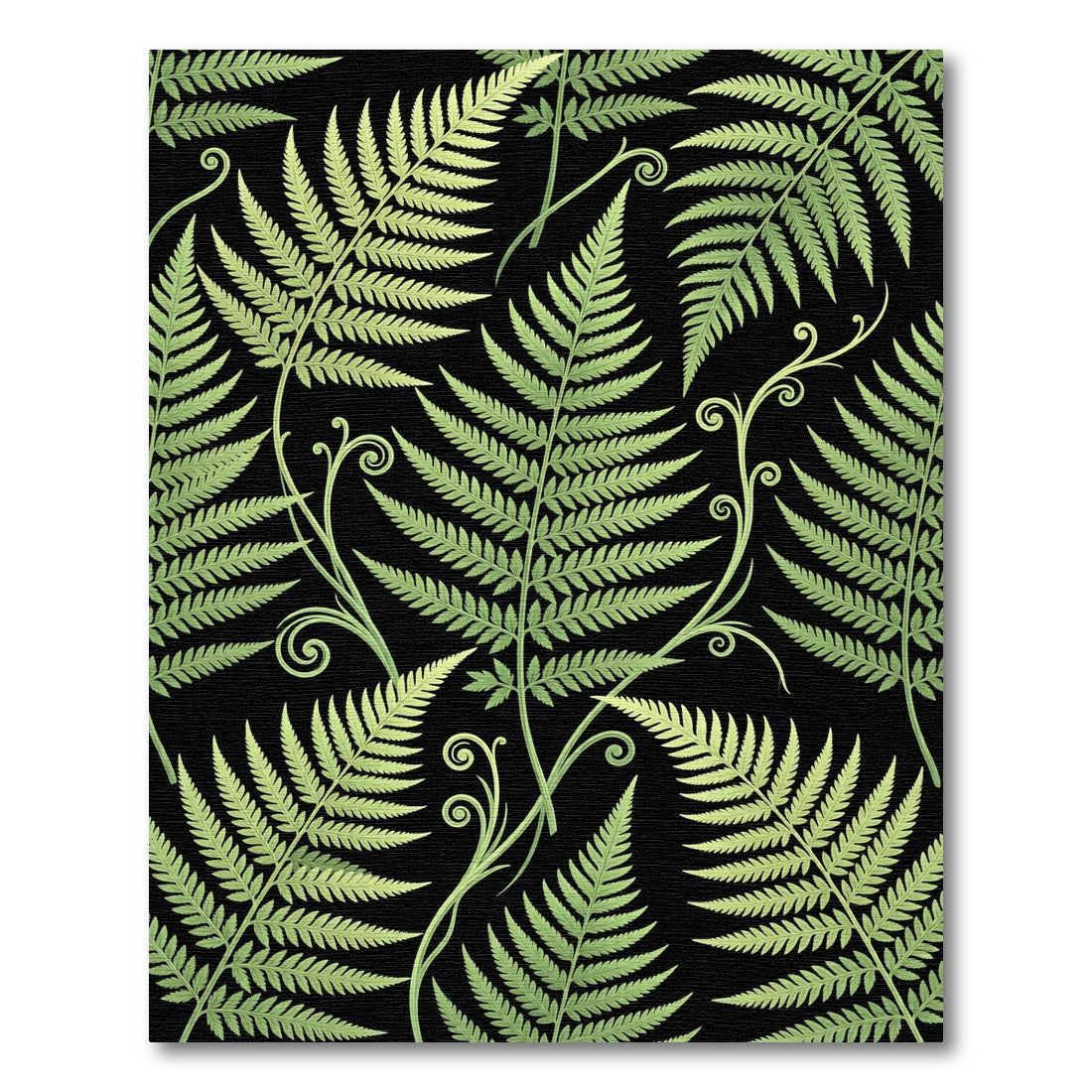 Lush Green Fern Botanical Garden Art Rug