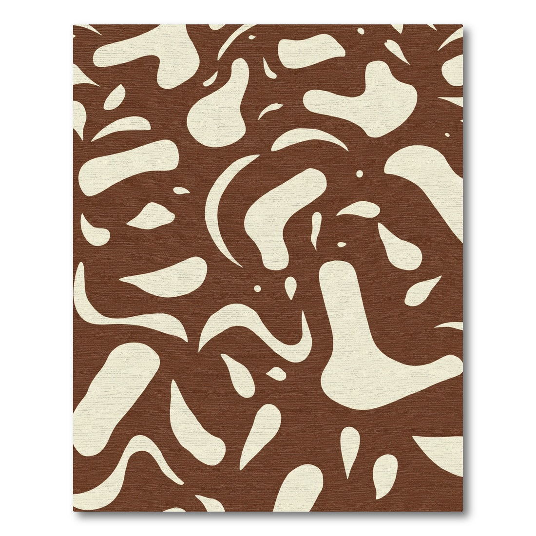 Abstract Brown Cream Organic Shapes Rug