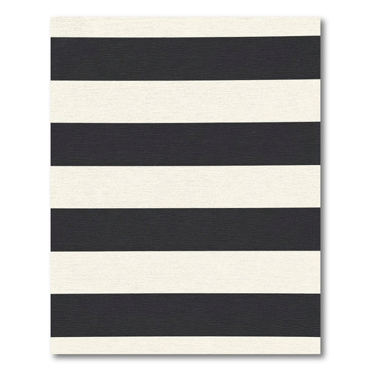 Bold Horizontal Monochrome Lines Rug