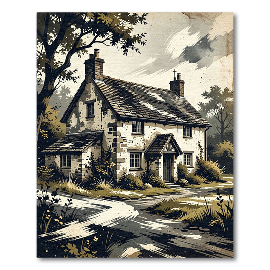 Rustic Cottage Stone Countryside Path Rug