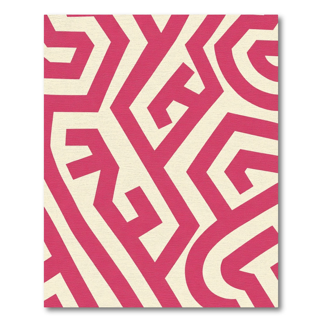 Bright Pink Geometric Maze Rug